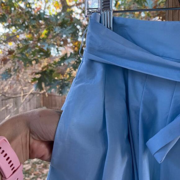 Talbots Women's Blue Poplin Pleated Midi Skirt Scenic Riviera Print Size 6 - Picture 7 of 10